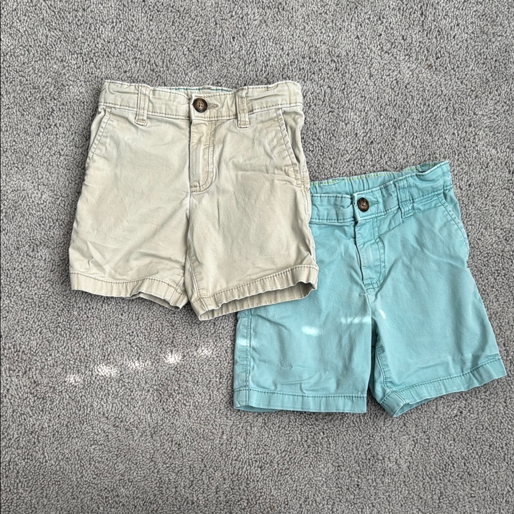 Kids Tan and Blue Shorts Set